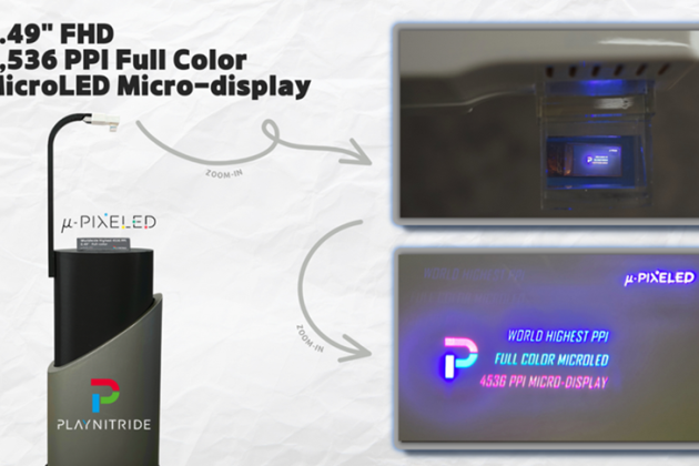 0.49吋4536PPI,μ-PixeLED全彩Micro LED顯示器(Image)